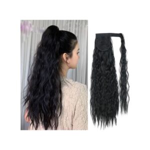 Huameisi 24In Premium Ponytail Extensions Hair Corn Curly Long Wigs